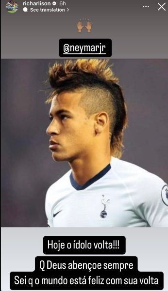 Richarlison has shared an image of Neymar in a Tottenham shirt Richarlison shared an image of Neymar in a Tottenham shirt