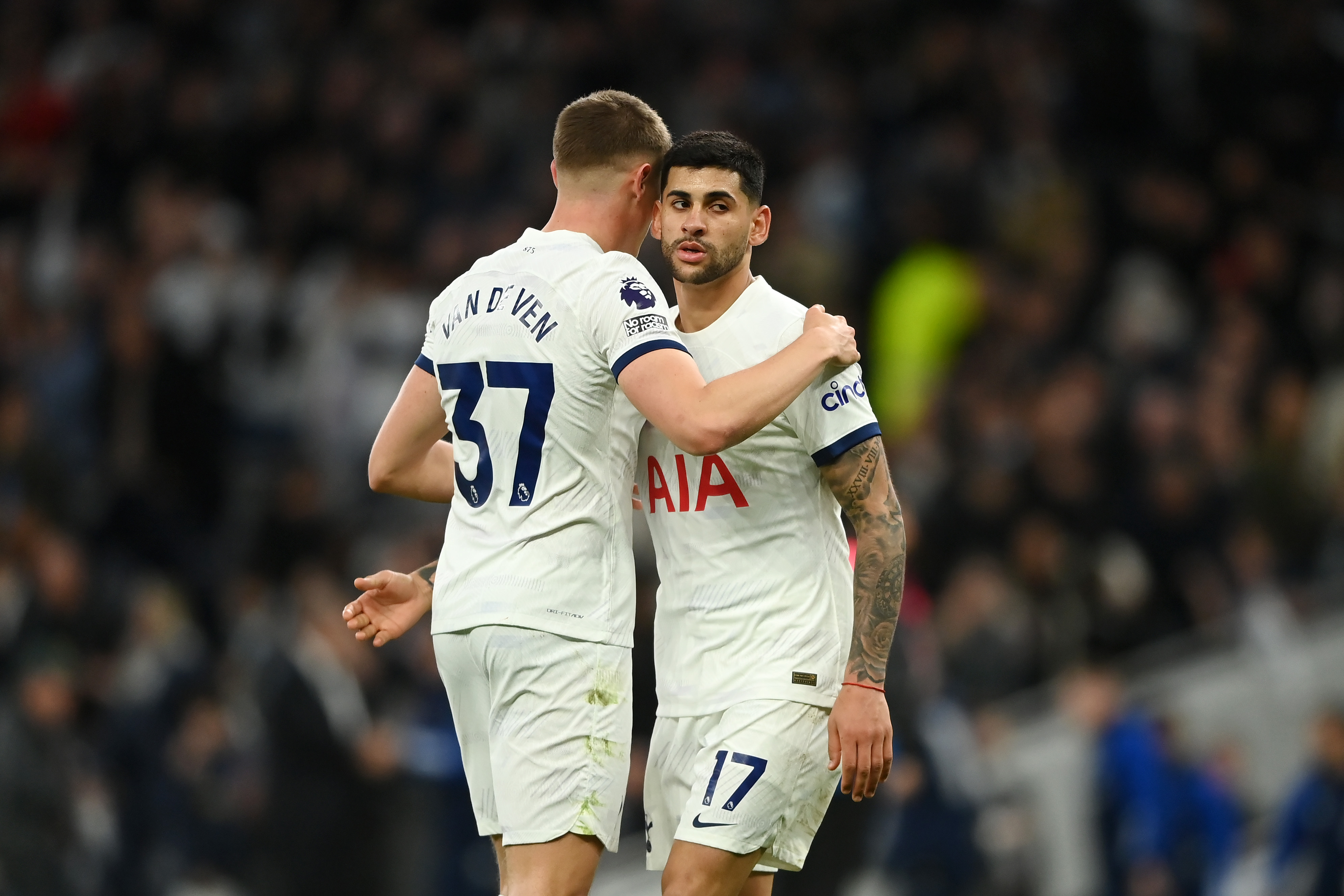 Tottenham stars Micky van de Ven and Cristian Romero