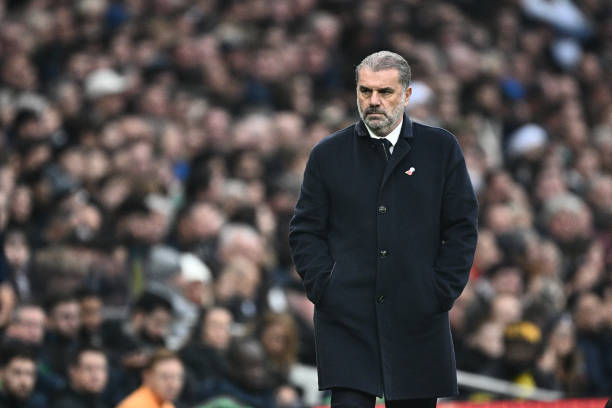 Ange Postecoglou on the touchline for Tottenham