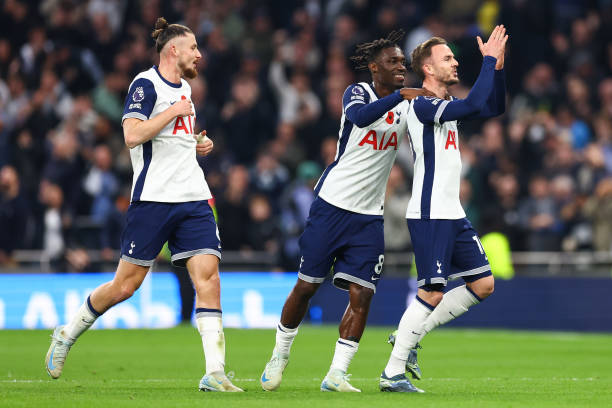 James Maddison celebrating goal for Tottenham