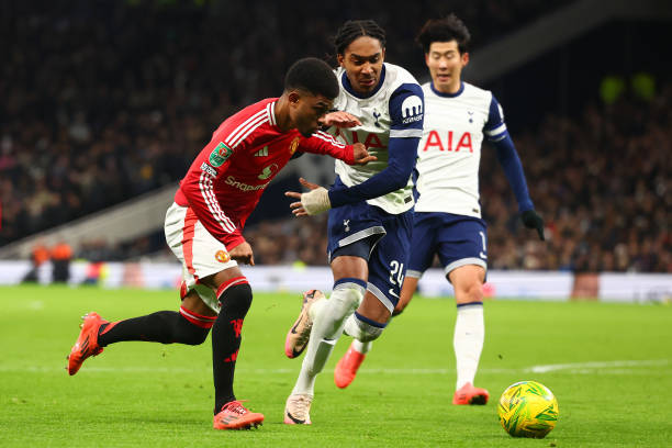 Djed Spence in action for Tottenham