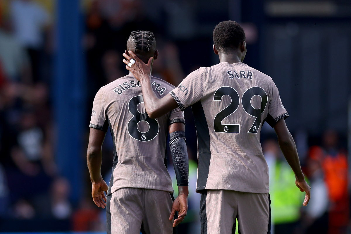 Spurs midfielders Yves Bissouma and Pape Sarr.