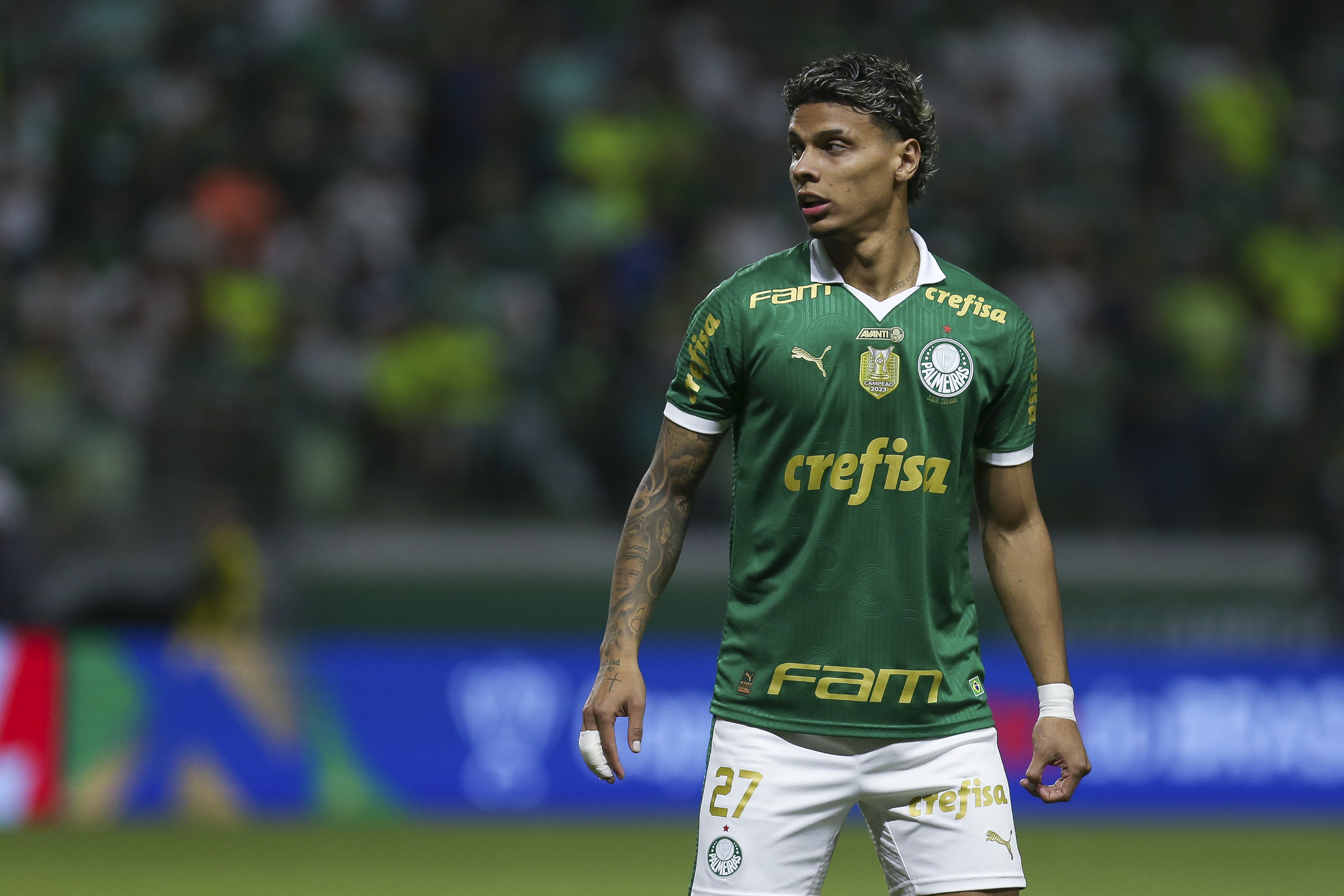 Richard Rios of Palmeiras looks on during a Copa do Brasil match