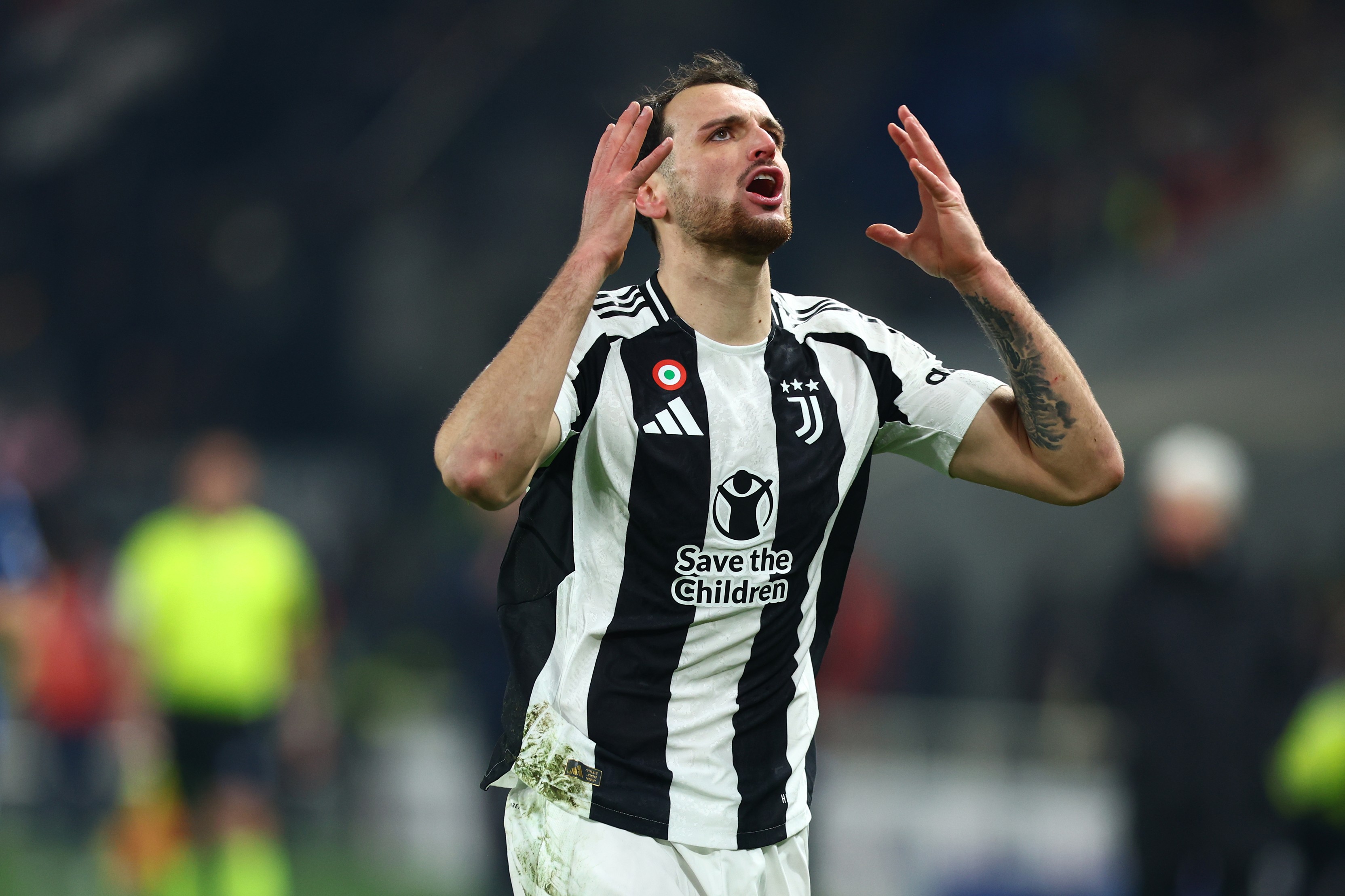 Federico Gatti of Juventus FC reacts during a Serie A match