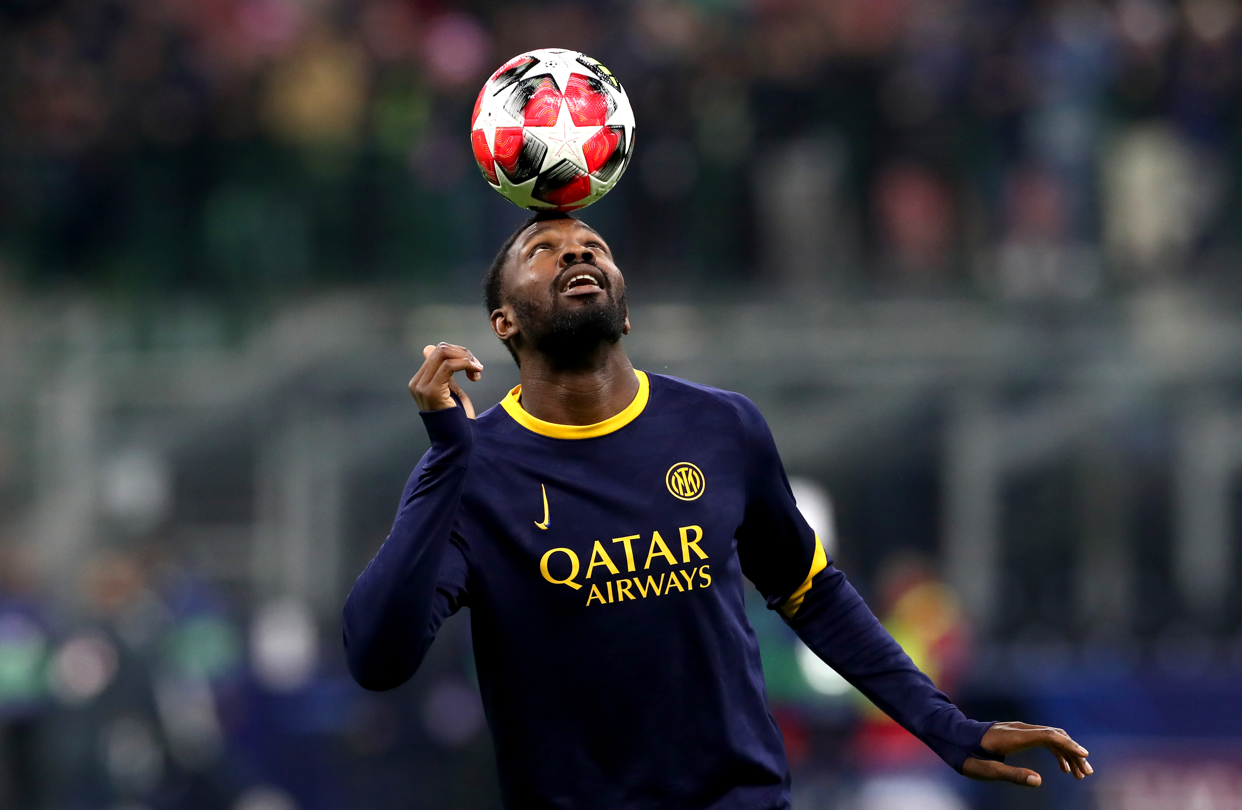 Marcus Thuram warms up for Inter Milan