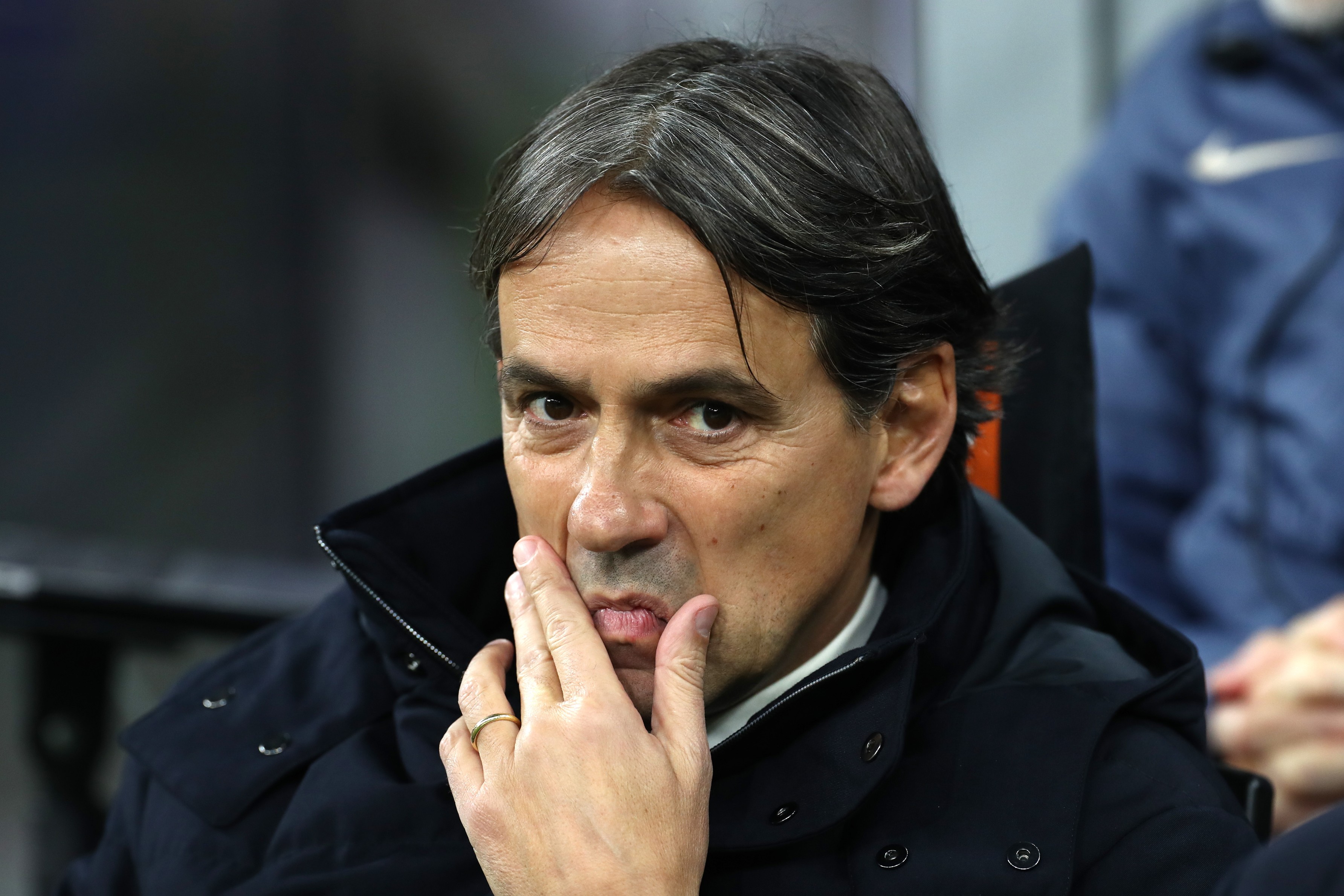 Inter coach Simone Inzaghi looks on ahead of a Serie A match