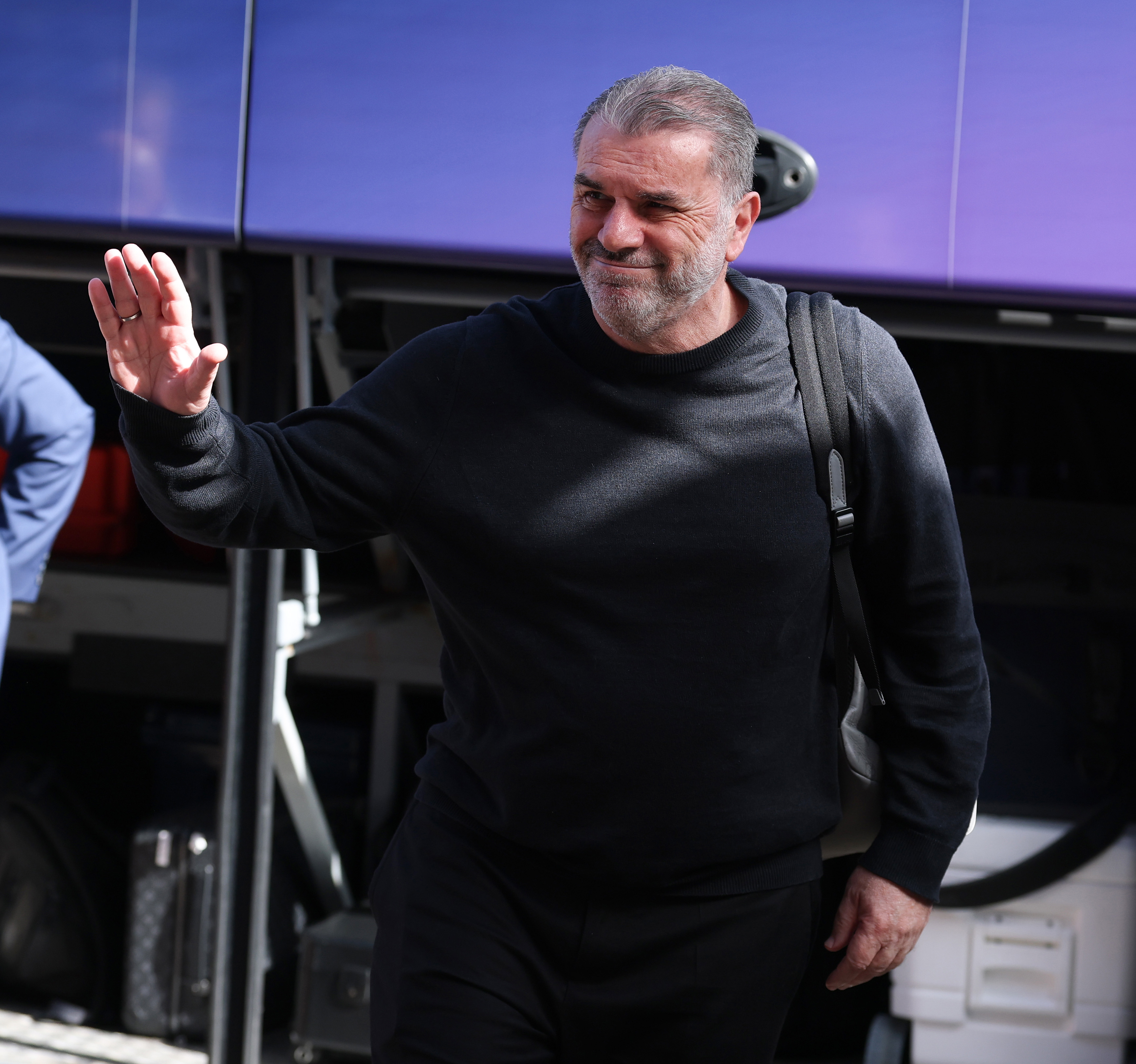Tottenham Manager Ange Postecoglou arrives before a Premier League match
