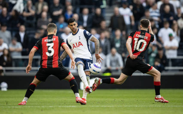 Cristian Romero of Tottenham Hotspur