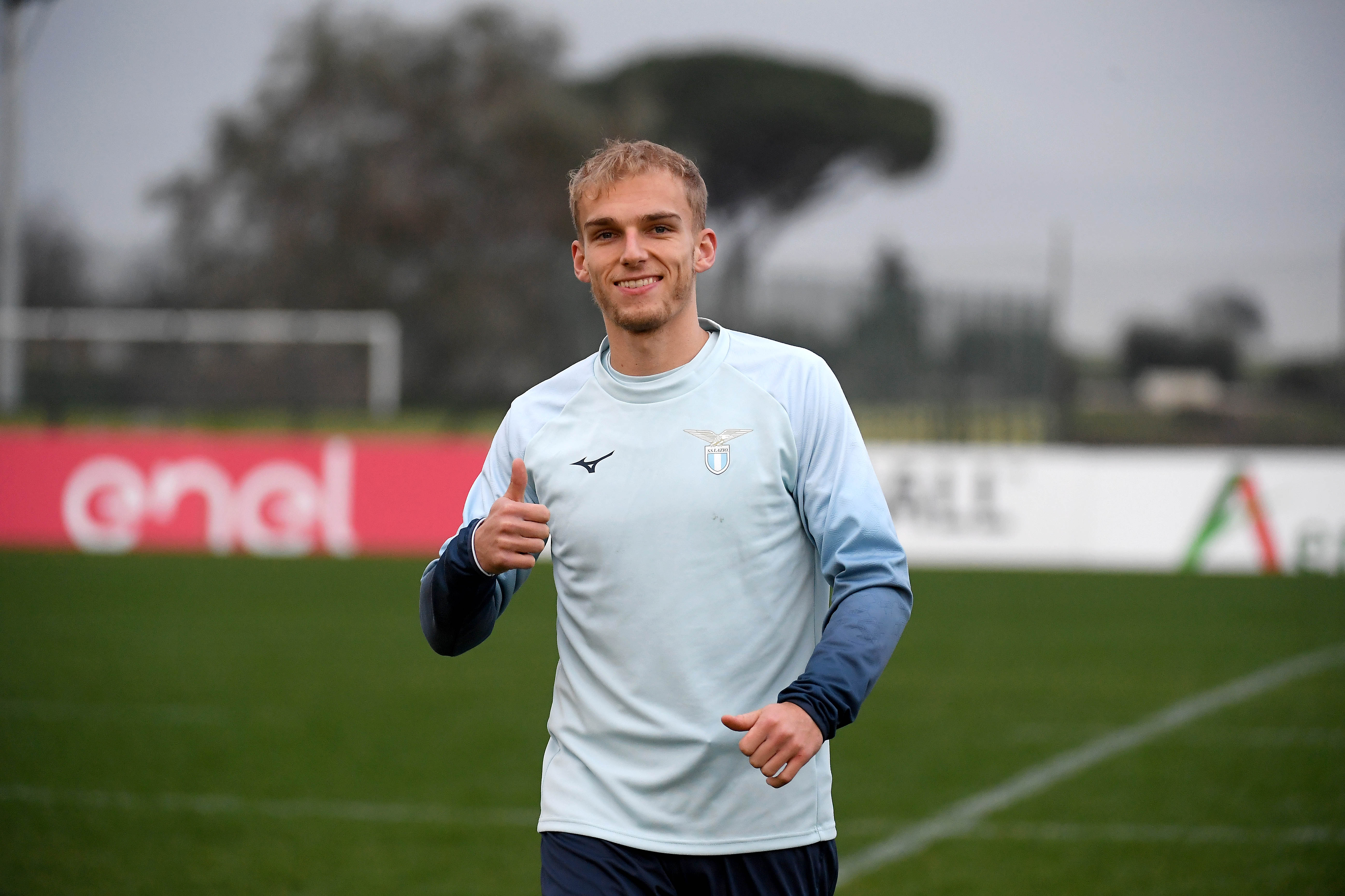 Gustav Isaksen of SS Lazio during training