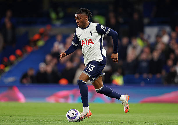 Tottenham defender Destiny Udogie runs with the ball