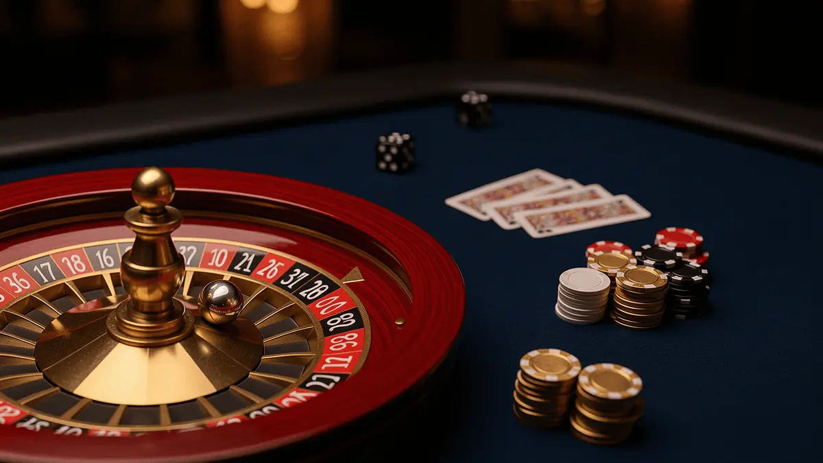 Roulette wheel and casino chips on a luxury table for UK casino bonuses guide 2026