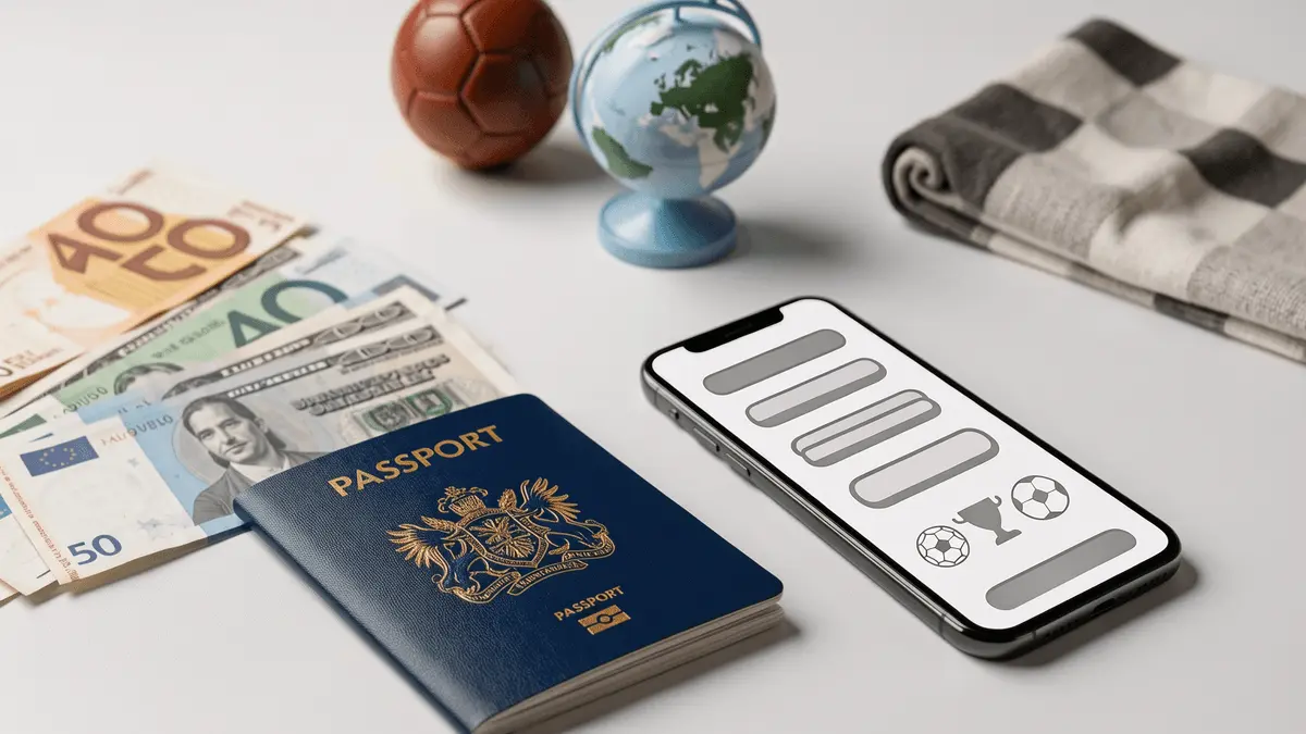 British passport with smartphone and international currency representing UK access to global betting sites