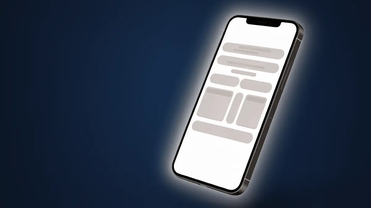 Smartphone displaying UK online slot site interface wireframe on navy background
