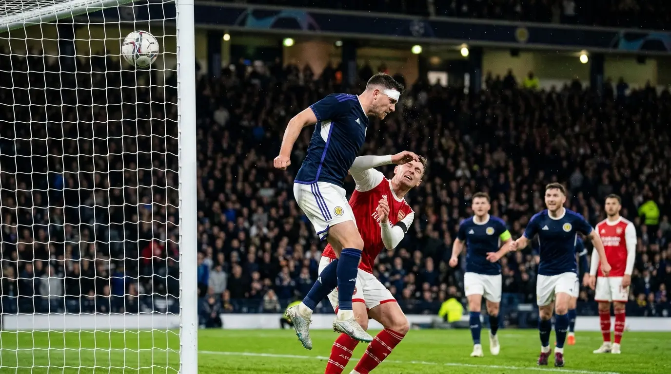 Tottenham-style defender scores a headed goal before receiving treatment for a head clash