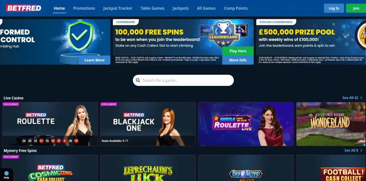 BetFred screenshot