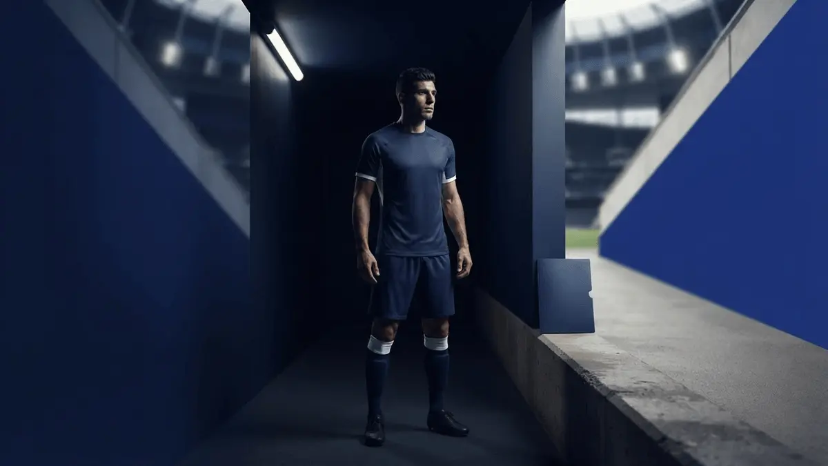 Cristian Romero transfer standoff illustrated in a dramatic navy football stadium setting
