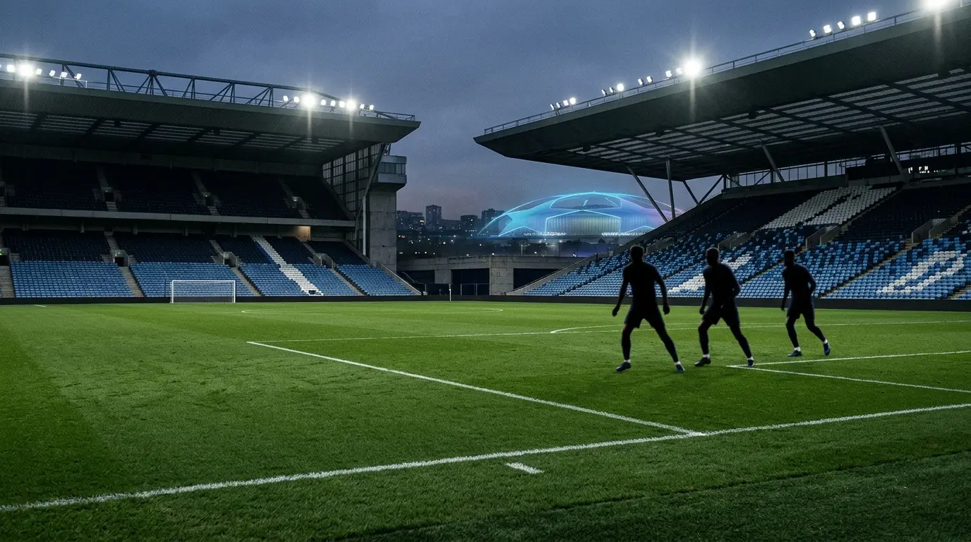Stadium scene symbolizing Tottenham’s pursuit of three forwards amid transfer talks with Manchester City