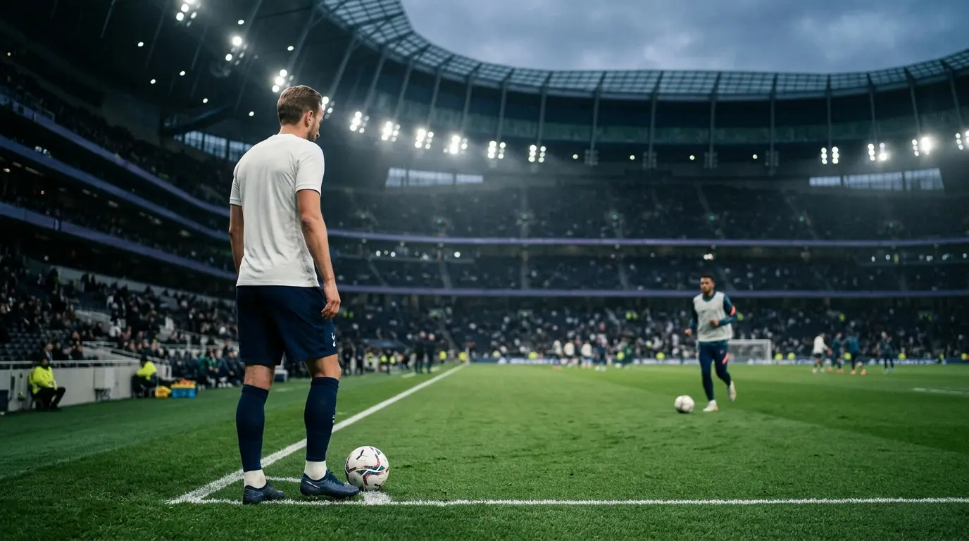 Footballer in white training kit standing by the touchline during a cautious return from injury