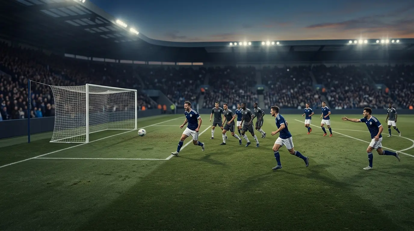 Tottenham attack breaks down as a shot goes wide in a tense scoreless football match