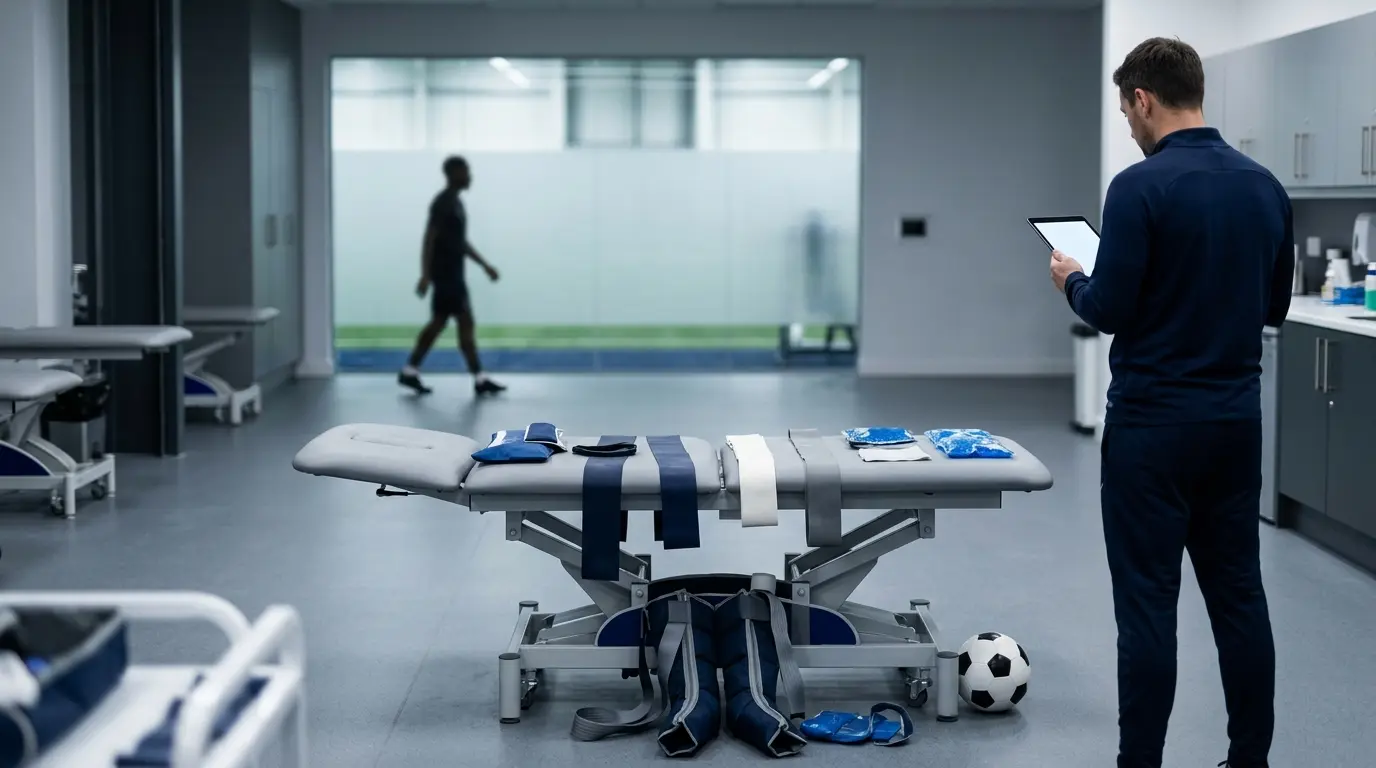 Football recovery room symbolising Tottenham’s changing injury-management approach
